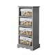 image 2 of Chest Of Drawers Hallway Storage Organiser Wooden Wicker Baskets Fully Assembled Grey | 6 Drawers