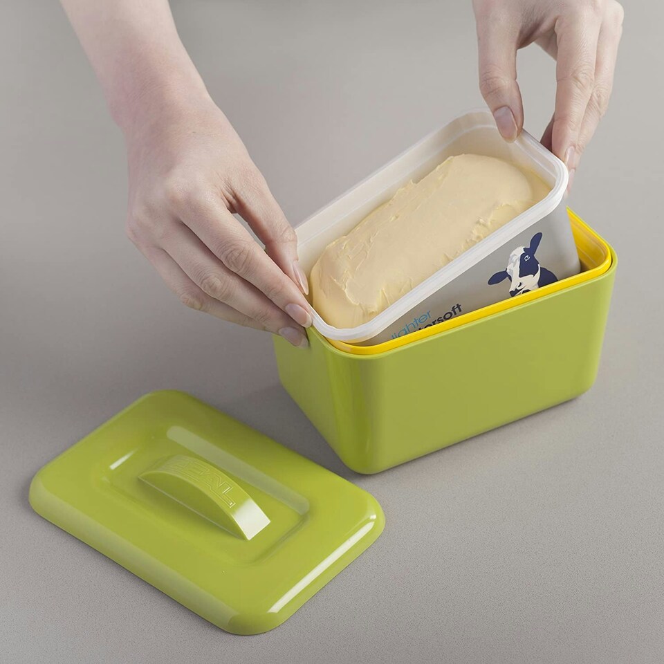 image 1 of Zeal Melamine Insulated Butter Dish with Lid Green | Lime