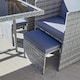 image 3 of 9 Piece Cube Rattan Garden Furniture Set 4 Chairs 4 Footstool Chairs & Table