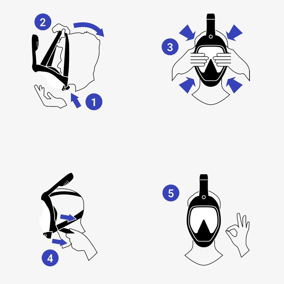 image 1 of Decathlon Adult Easybreath mask and fins snorkelling set, EASYBREATH set