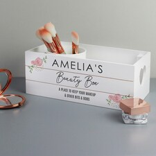Personalised Abstract Rose White Wooden Crate White