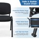 image 4 of COSTWAY Set of 5 Meeting Room Office Chairs Stackable Black