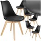 image 1 of Dining Chairs Frederikke - padded, ergonomic shape, wooden legs - Set of 6 Black