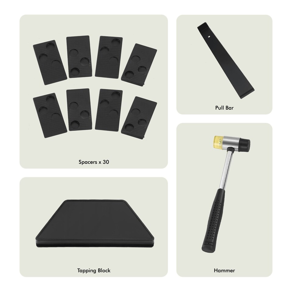 image 1 of VonHaus Laminate Flooring Tool Kit with 30 Laminate Floor Spacers