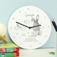 image 2 of Personalised Baby Bunny White Wooden Clock