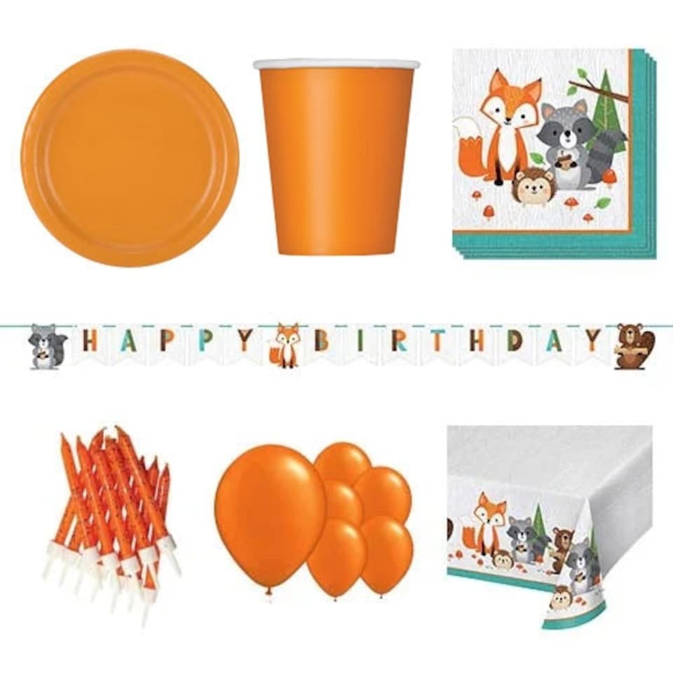 Woodland Animals Theme 8 Person Deluxe Party Pack