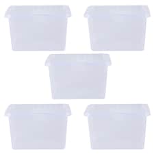 Wham Crystal 5 x 25L Stackable Plastic Storage Boxes with Lids Clear Clear