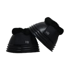 HyIMPACT Ringed Fleece Topped Over Reach Boots (One Pair) - Black - M