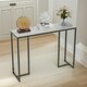 image 2 of Marble Hallway Console Table With 3 Legs White And Black White