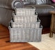 image 3 of Kitchen Log Fireplace Wicker Storage Basket With Handles Xmas Empty Hamper Basket Grey Medium 38 x 30 x 18 cm | Grey | Grey
