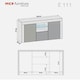 image 9 of Grey TV Unit 145cm Gloss Doors Free LED Modern Media Cabinet Grey