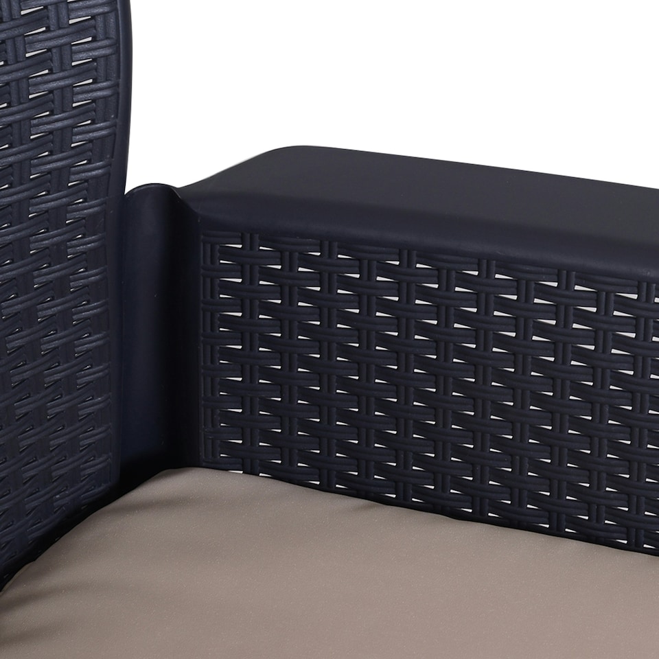 image 1 of Outsunny 3-PCS Conversation Set Rattan Sofa Furniture Set Polyester Cushion