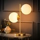 image 2 of ValueLights Jas Gold Metal Table Lamp with White Frosted Glass Shades