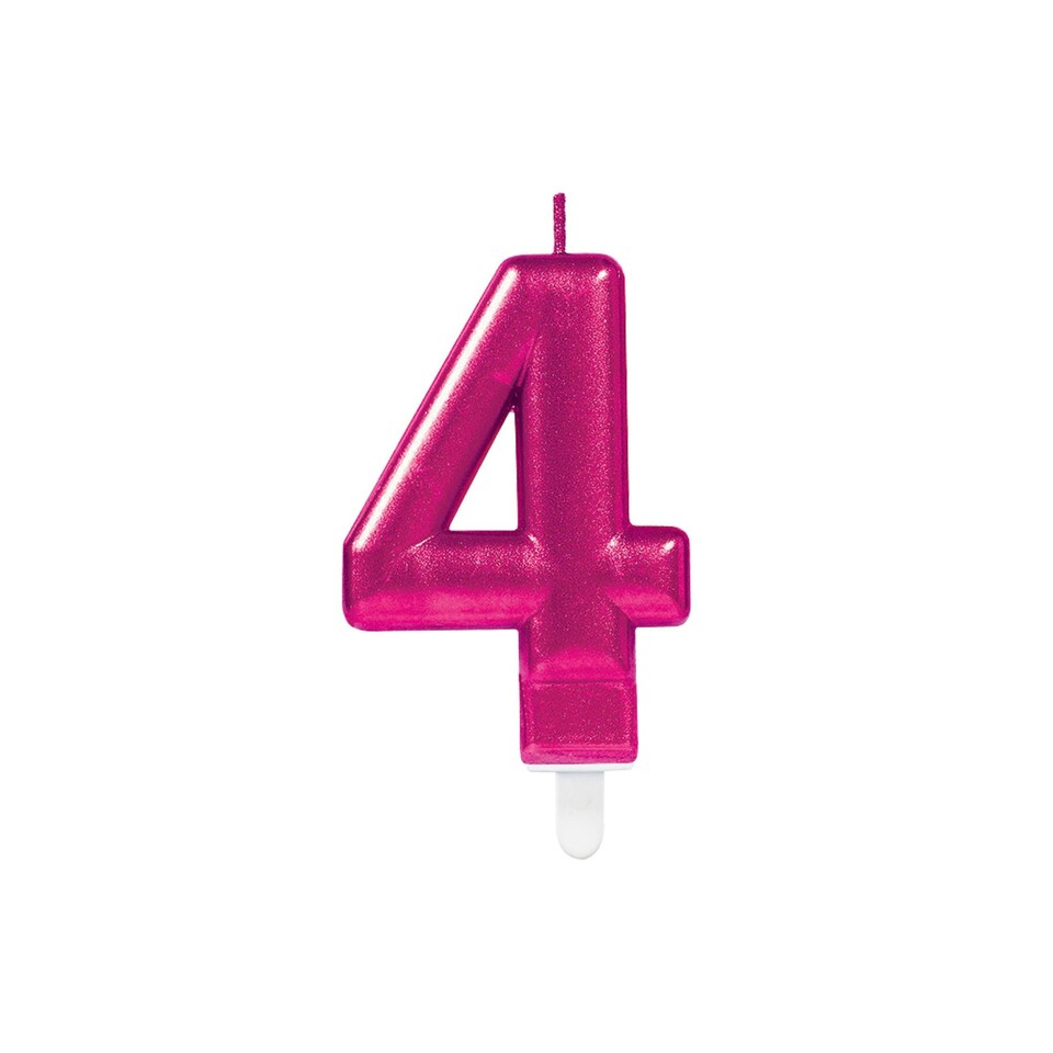 Amscan 4 Metallic Candles - Pink - One Size