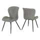 image 3 of Quebec Wave Edge Medium Dining Table Set with 4 Chairs Black | Concrete Effect/Grey