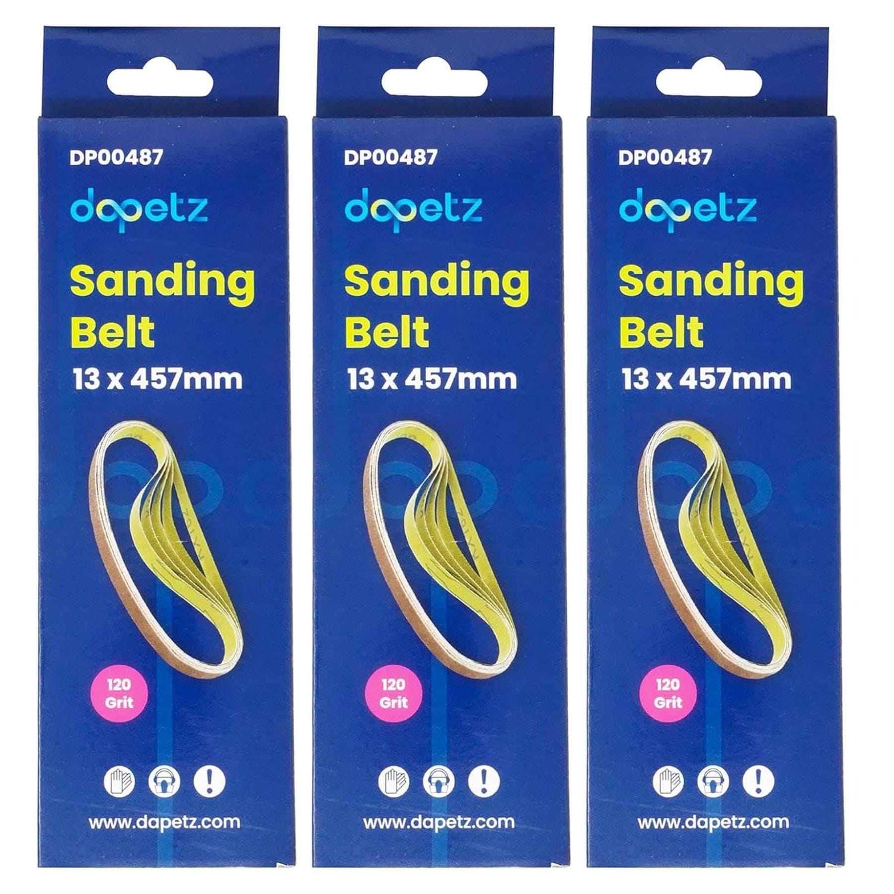 Dapetz ® Sanding Belts 13mm x 457mm, 15 Pieces Sander Belts 120 Grit Aluminum Oxide for Black+Decker Belt Sander, Ideal for Grinding, Sharpening, and