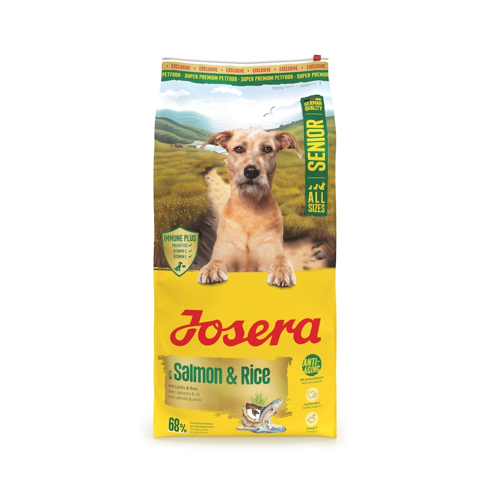 image 1 of Josera Senior Salmon & Rice complete dog food | All sizes | Lower protein & fat | Gluten-free | Immune support | Cardiac support | Salmon Oil Omega 3 | 12.5kg