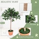 image 3 of Outsunny 3ft Artificial Olive Tree Indoor Plant Greenery for Home Office Potted in An Orange Pot