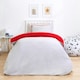 image 2 of OHS Luxury Teddy Fleece Reversible Duvet Cover and Pillowcase Bedding Set | Multi | Red/Grey | Single