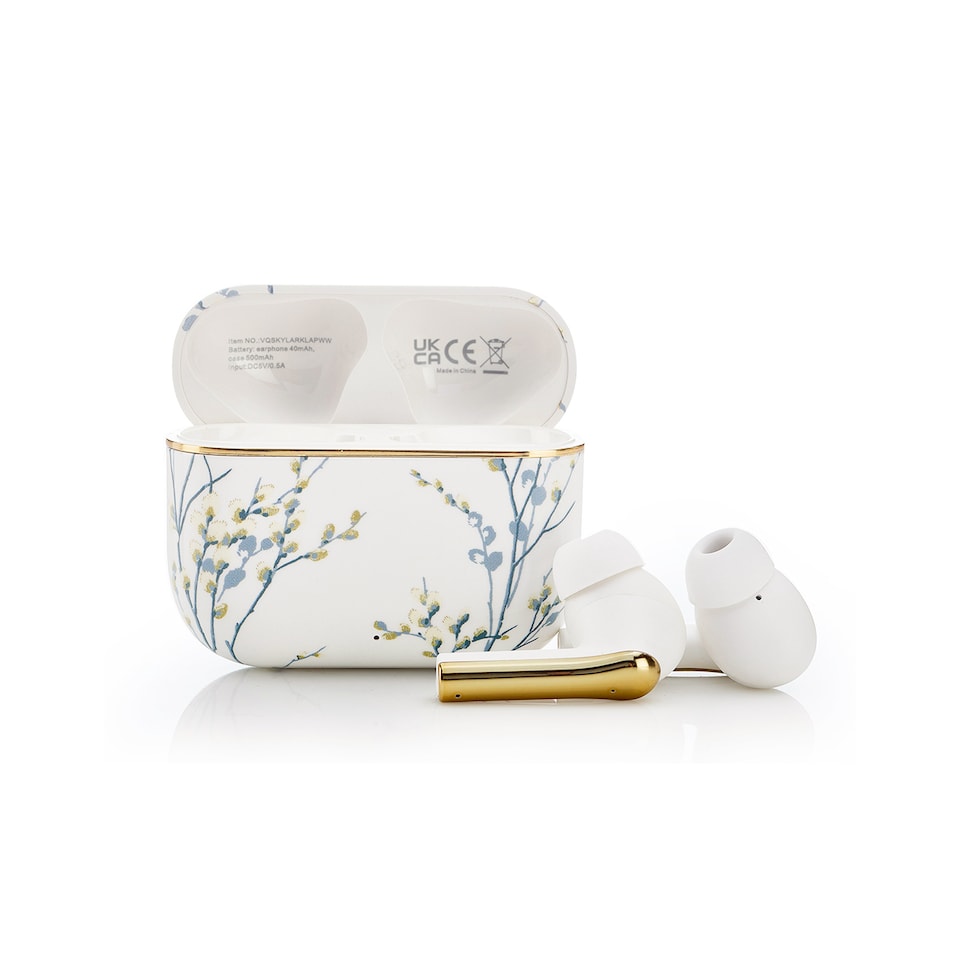 image 1 of Laura Ashley  Willow White 'Skylark' True Wireless Earbuds with HD Microphone and Charging Case