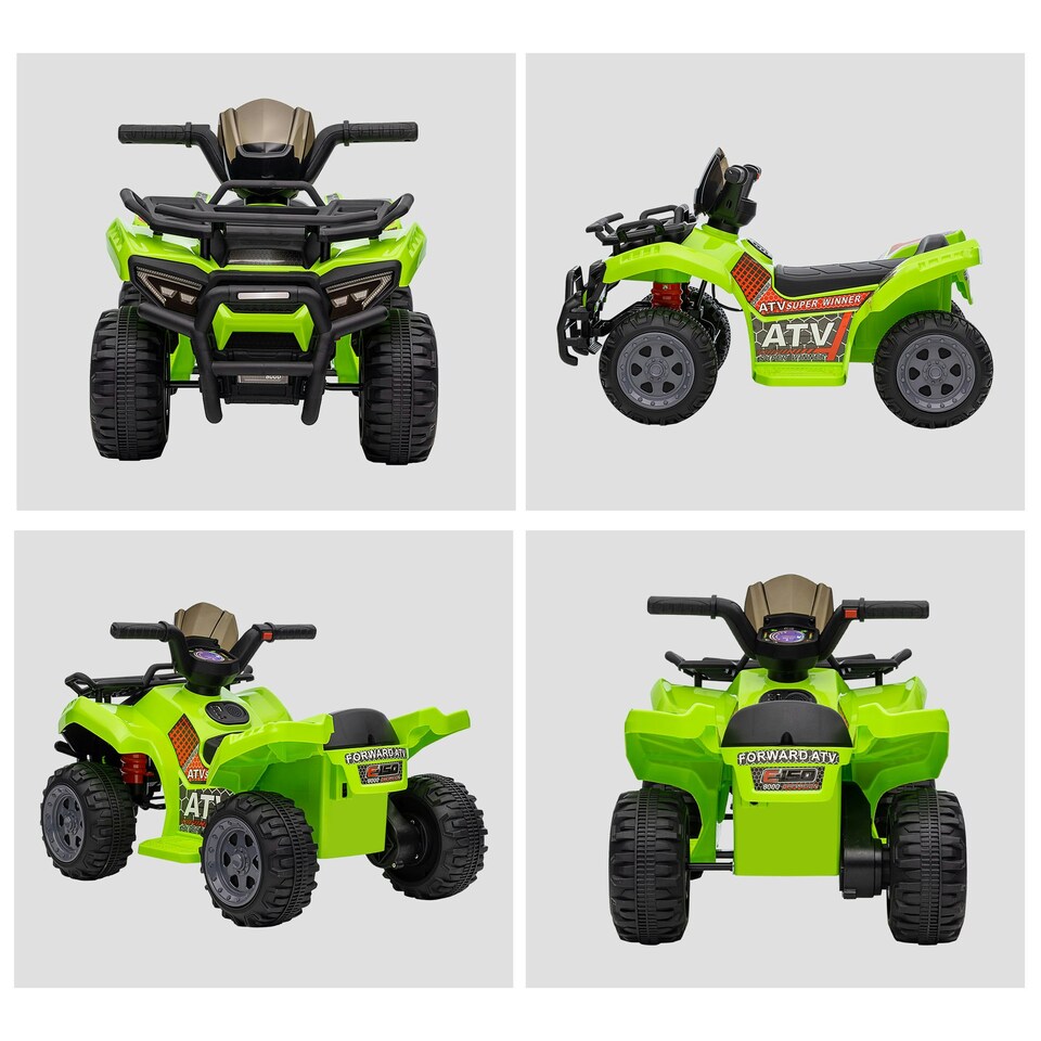 image 1 of HOMCOM 6V Kids Electric Ride on Car Toddler Quad Bike ATV for 18-36 month Green