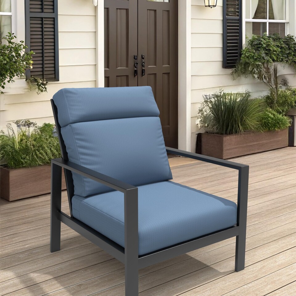 image 1 of Covers&All CoverRite Rectangle High Back Chair Cushion, Water, UV and Fade Resistant for Patio High Back Chair Cushions, Back 22 x 22 x 5 & Seat 44 x