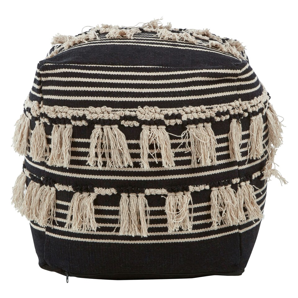 image 1 of Interiors by Premier Cefena Black Pouffe Black