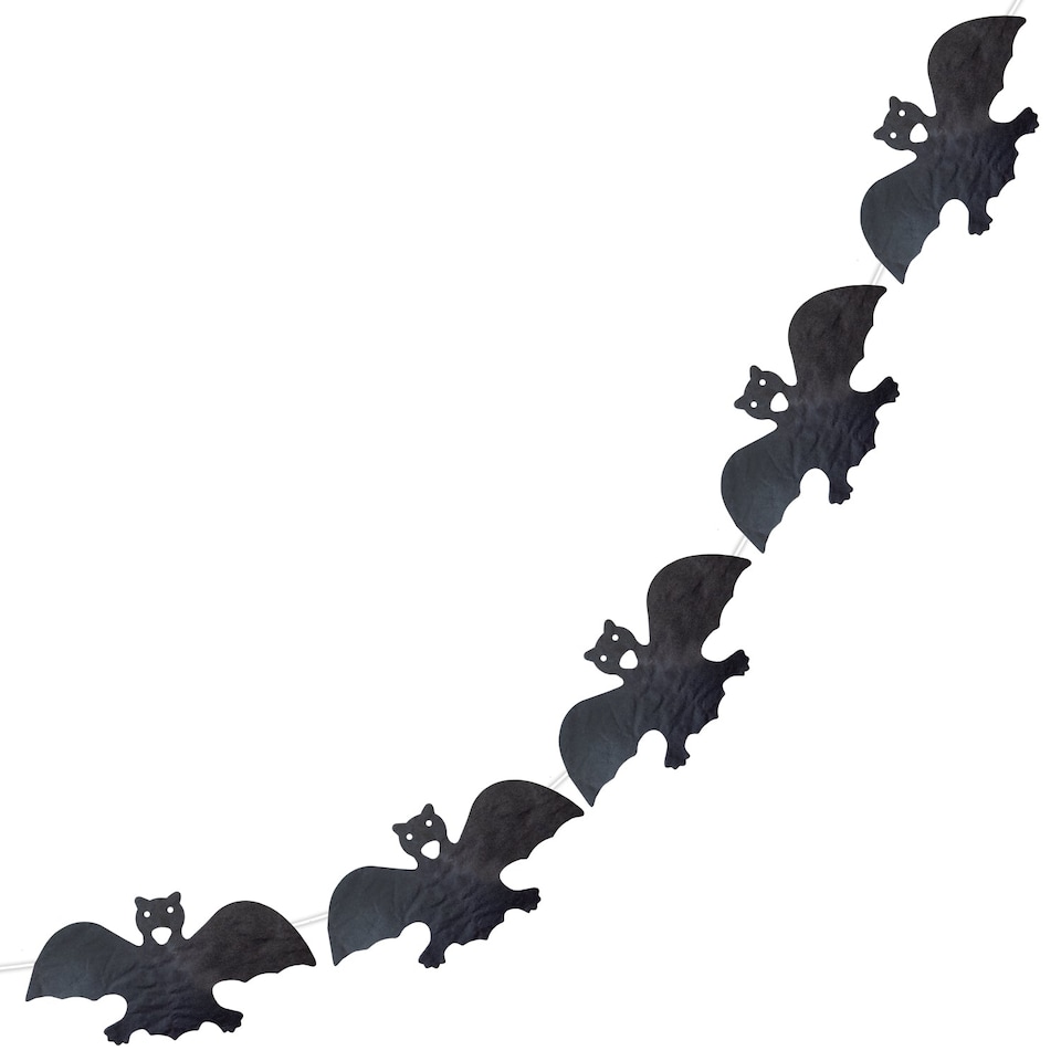 image 1 of VFM e-Store Halloween Bat Hanging Decoration Paper 3m - Indoor Party Decor