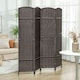 image 2 of HOMCOM 4 Panel Folding Room Divider, Freestanding Privacy Screen for Living Room, Bedroom and Office, 160 x 170cm, Brown | Brown