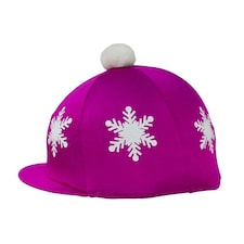 HyFASHION Snowflake with Pom Pom Hat Cover - Dark Cerise - One Size Pink | One Size