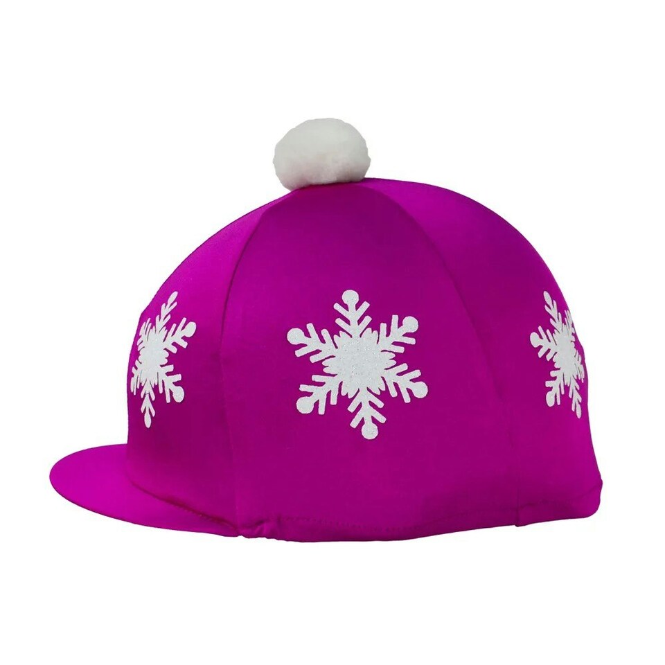 image 1 of HyFASHION Snowflake with Pom Pom Hat Cover - Dark Cerise - One Size Pink | One Size