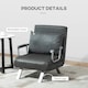 image 6 of HOMCOM Single Folding 5 Position Convertible Sleeper Chair Bed Grey