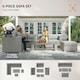 image 6 of Outsunny 6PC PE Rattan Corner Sofa Set Outdoor Conservatory Furniture w/ Cushion
