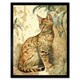 image 1 of Marble Coat Bengal Cat Perched Street Wall Watercolour Framed Wall Art Print