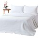 image 1 of Homescapes White Cotton Contemporary Diamond Pattern Matelassé Bedspread - Double | White