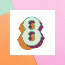 8th Birthday Square Greetings Card