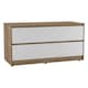 image 1 of URBNLIVING 4 Drawer Wide Chest Of Drawers Bedroom Storage Unit | Multi | Oak Carcass + White Drawers