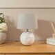 image 3 of ValueLights Connie Marble Effect Table Lamp with Grey Tapered Shade