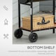 image 5 of Outsunny Trolley Portable Outdoor Charcoal BBQ Grill Cart 2 Rolling Wheels Black