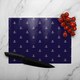 image 2 of White & Red Anchors On Navy Glass Chopping Board | Multi