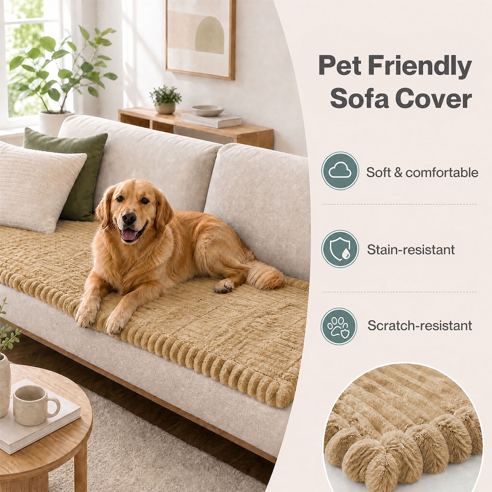 image 1 of Marlow Sofa Cover Corduroy Non Slip Machine Washable