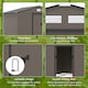 image 4 of Outsunny 9 x 6FT Galvanised Garden Storage Shed with Sliding Door, Brown