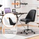 image 5 of Yaheetech Faux Leather Mid Back Desk Chair for Home Office