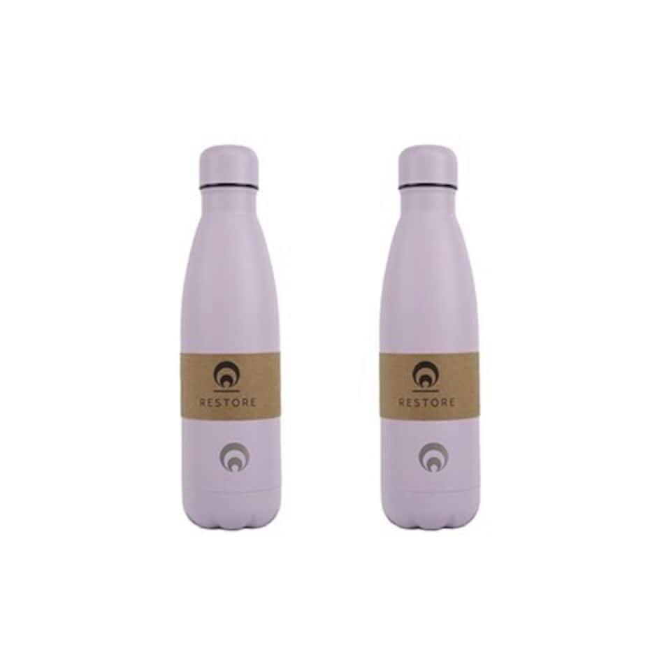 image 1 of Restore Roam Stainless Steel Insulated Thermal Bottle 500ml Lilac 2 Pack