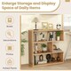 image 6 of COSTWAY 3-tier Bookshelf Concave Open Back Bookcase Brown