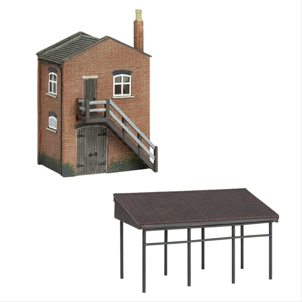 image 1 of Graham Farish Scenecraft Industrial Store and Canopy (Pre-Built)