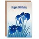 image 1 of Happy Birthday Ohara Koson Iris Flowers Vintage Birthday Card