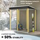 image 4 of Outsunny 6 x 4ft Metal Garden Shed with Lockable Door and Gloves, Dark Grey 