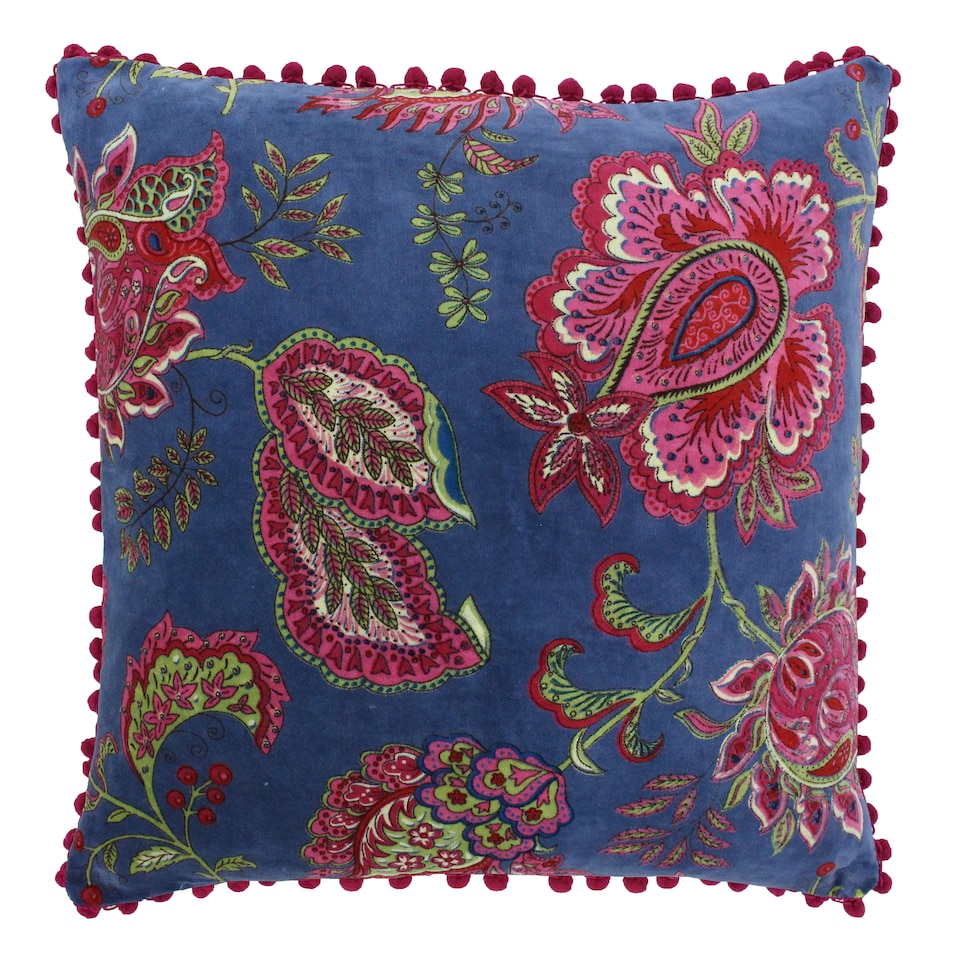 Paoletti Paisley Cushion, Smoke Blue, 50 x 50cm