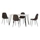 image 1 of Marlow & Athens Indoor Dining Set with 4 Chairs - White Marble - Brown | Brown | White Marble/Brown Faux Leather | 5